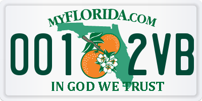FL license plate 0012VB