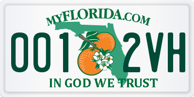 FL license plate 0012VH