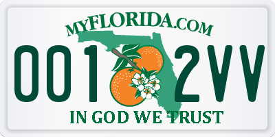 FL license plate 0012VV