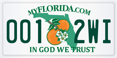 FL license plate 0012WI