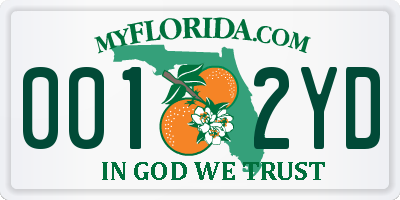 FL license plate 0012YD