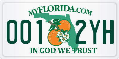 FL license plate 0012YH