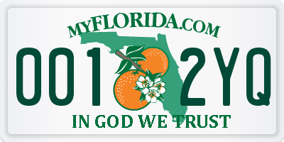 FL license plate 0012YQ