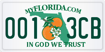 FL license plate 0013CB