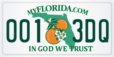 FL license plate 0013DQ