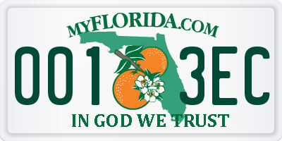 FL license plate 0013EC