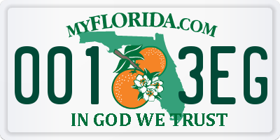 FL license plate 0013EG