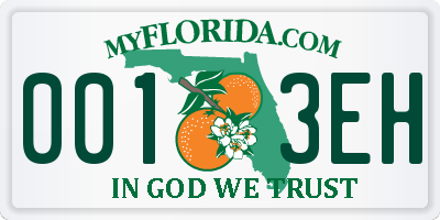 FL license plate 0013EH