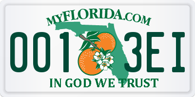 FL license plate 0013EI