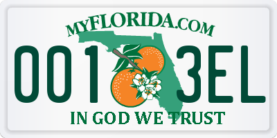 FL license plate 0013EL