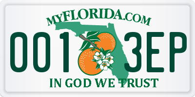 FL license plate 0013EP