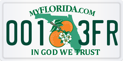 FL license plate 0013FR