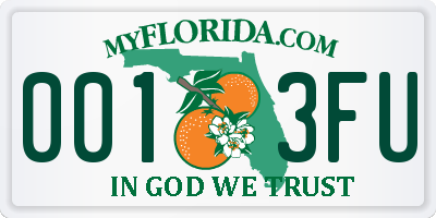 FL license plate 0013FU