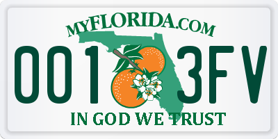 FL license plate 0013FV