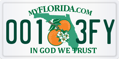 FL license plate 0013FY