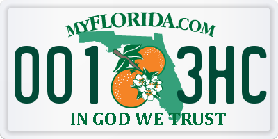 FL license plate 0013HC