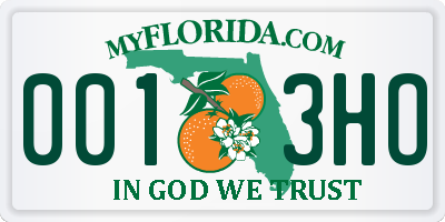 FL license plate 0013HO