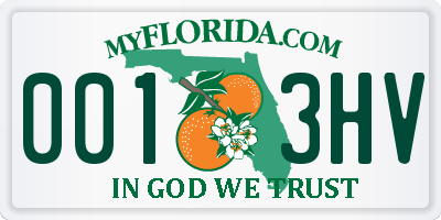 FL license plate 0013HV