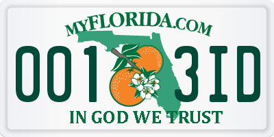 FL license plate 0013ID