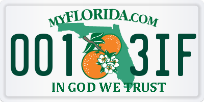 FL license plate 0013IF