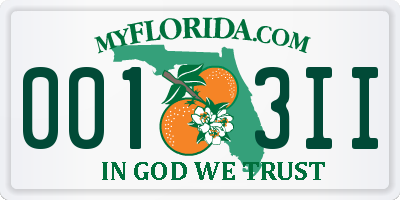 FL license plate 0013II