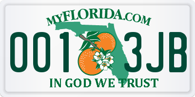 FL license plate 0013JB