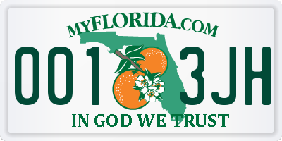 FL license plate 0013JH