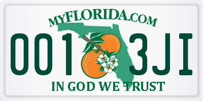 FL license plate 0013JI