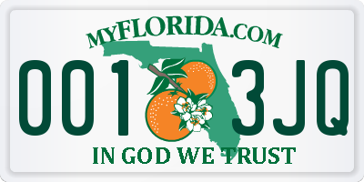 FL license plate 0013JQ