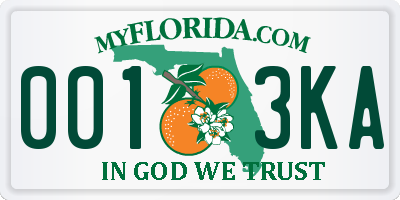 FL license plate 0013KA