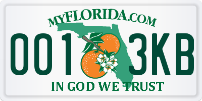 FL license plate 0013KB