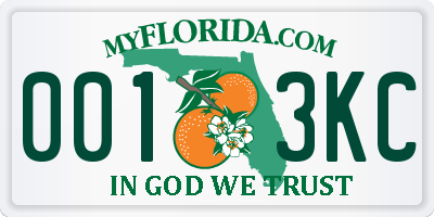 FL license plate 0013KC