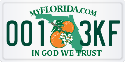 FL license plate 0013KF