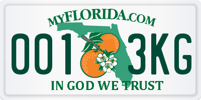 FL license plate 0013KG