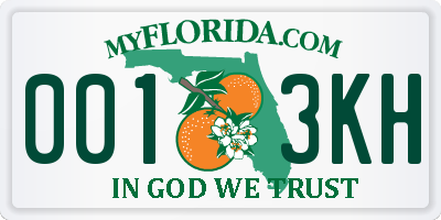 FL license plate 0013KH