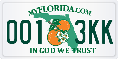 FL license plate 0013KK