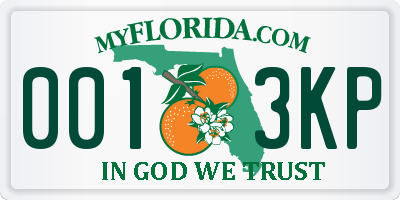 FL license plate 0013KP