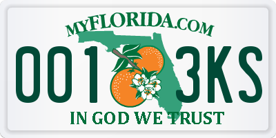 FL license plate 0013KS