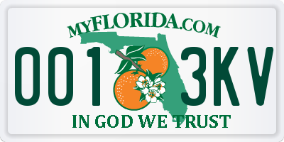 FL license plate 0013KV