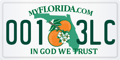 FL license plate 0013LC