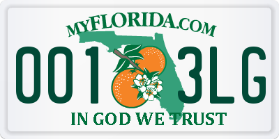 FL license plate 0013LG