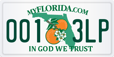 FL license plate 0013LP