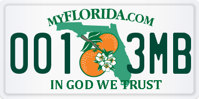 FL license plate 0013MB