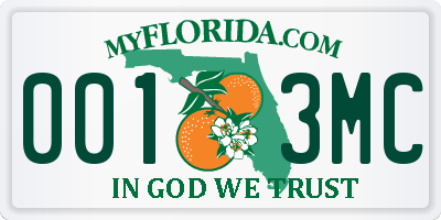 FL license plate 0013MC