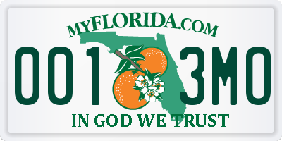 FL license plate 0013MO