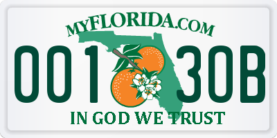 FL license plate 0013OB