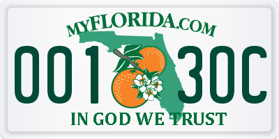 FL license plate 0013OC