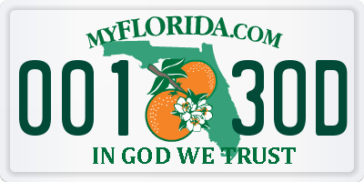 FL license plate 0013OD