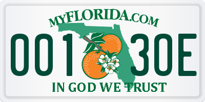 FL license plate 0013OE