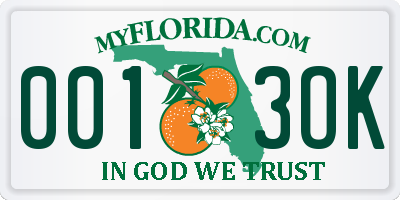 FL license plate 0013OK